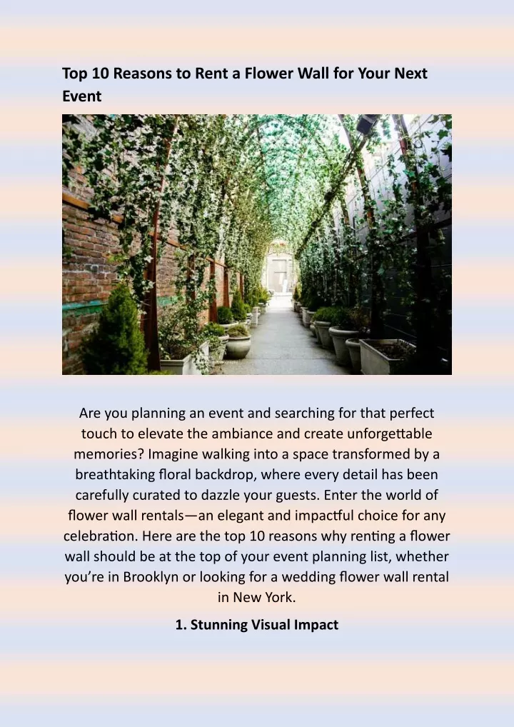 top 10 reasons to rent a flower wall for your