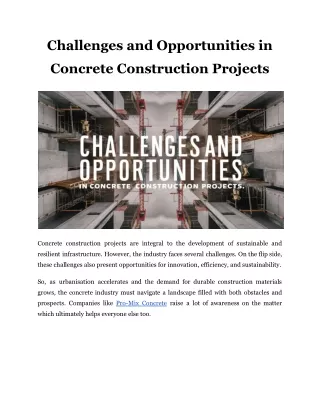 challenges and opportunities in
