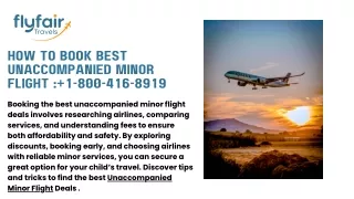 how to book best unaccompanied minor flight