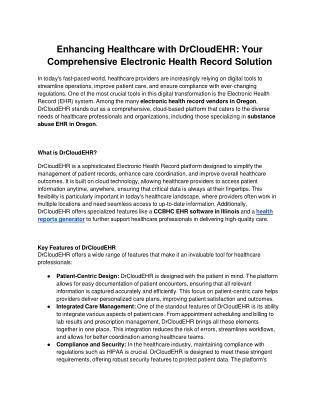 Enhancing Healthcare with DrCloudEHR_ Your Comprehensive Electronic Health Record Solution