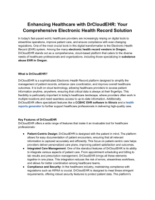Enhancing Healthcare with DrCloudEHR_ Your Comprehensive Electronic Health Record Solution