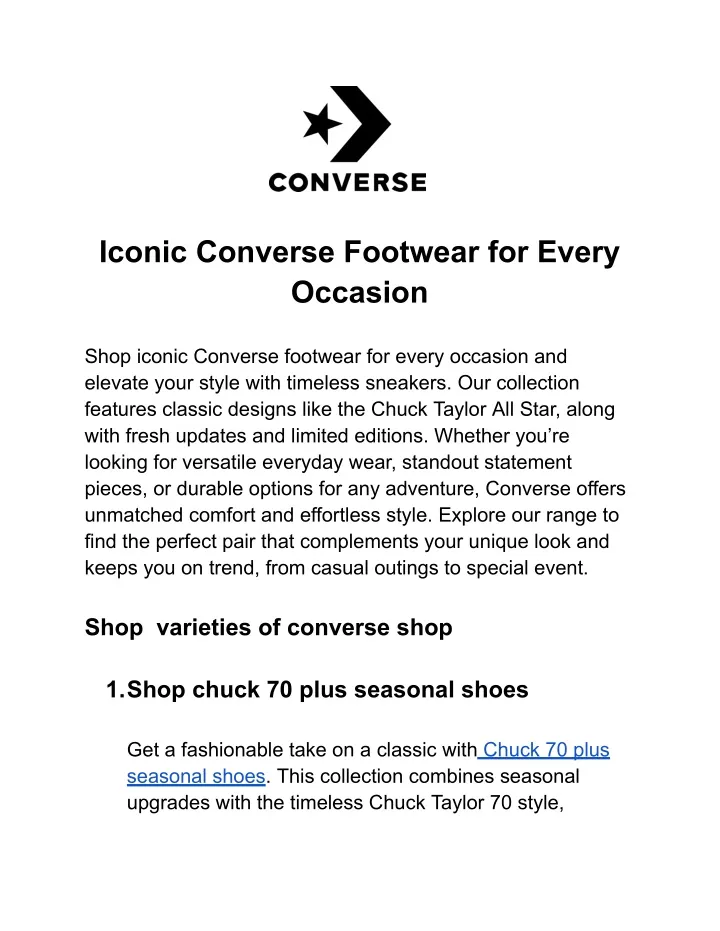 iconic converse footwear for every occasion