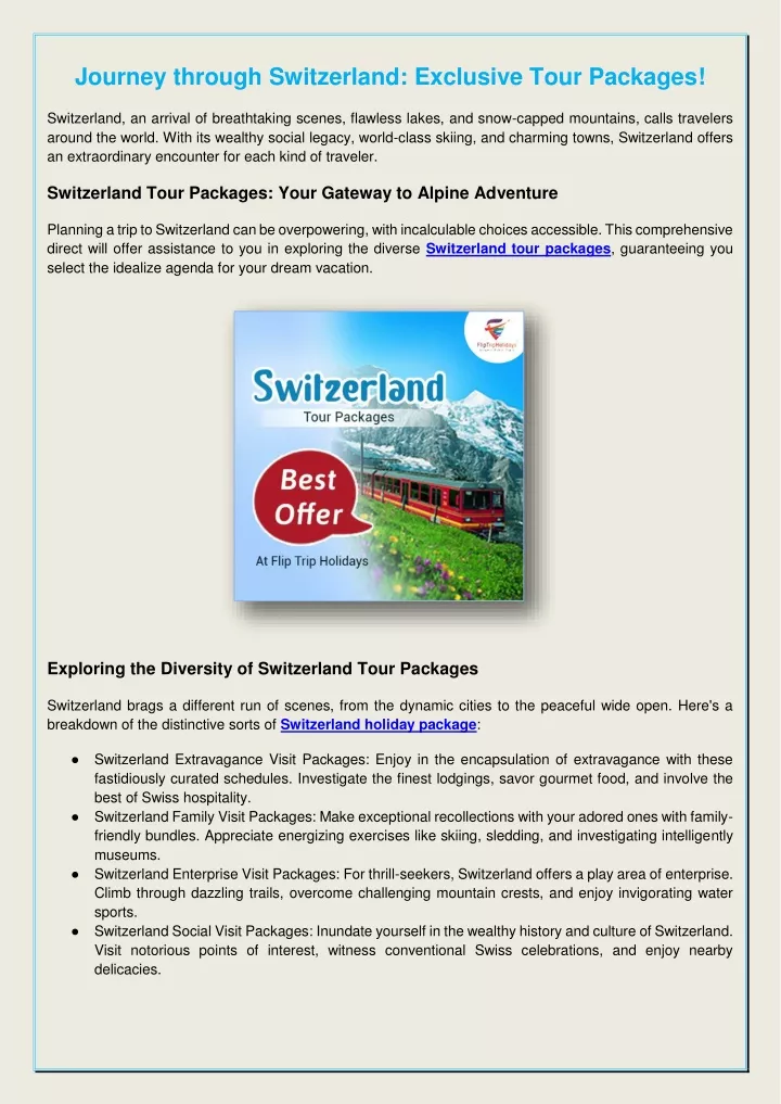 journey through switzerland exclusive tour