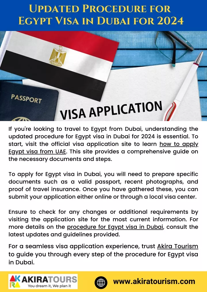 updated procedure for egypt visa in dubai for 2024