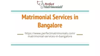 Matrimonial Services in Bangalore