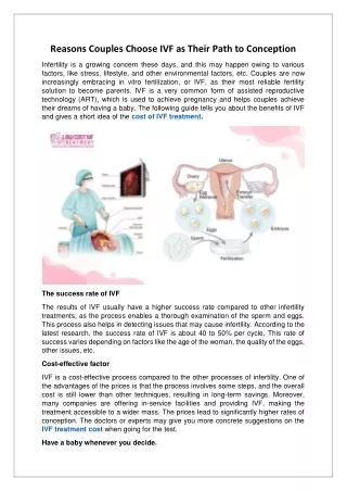 Reasons Couples Choose IVF as Their Path to Conception