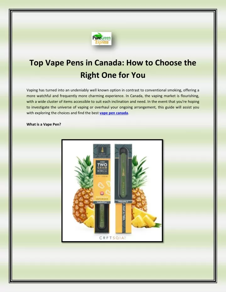 top vape pens in canada how to choose the right