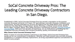 Concrete driveway cost San Diego
