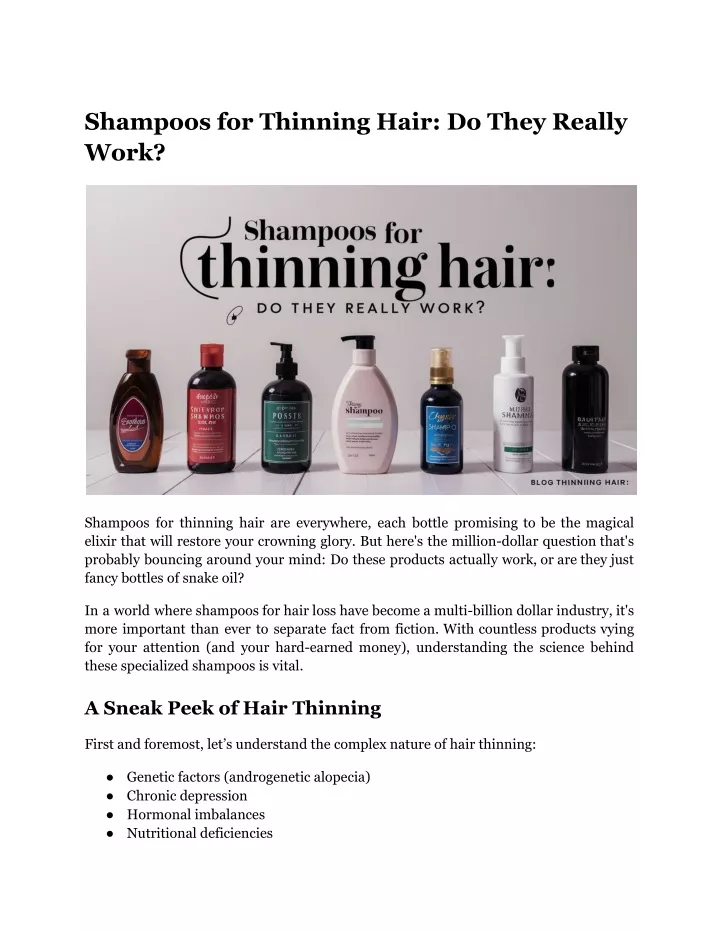 shampoos for thinning hair do they really work