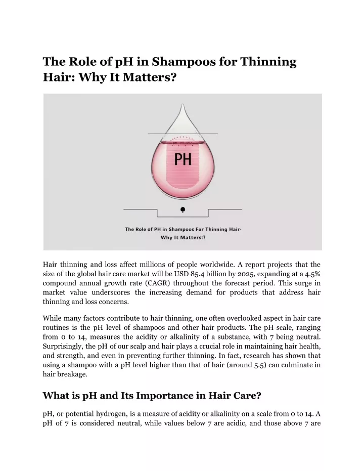 the role of ph in shampoos for thinning hair