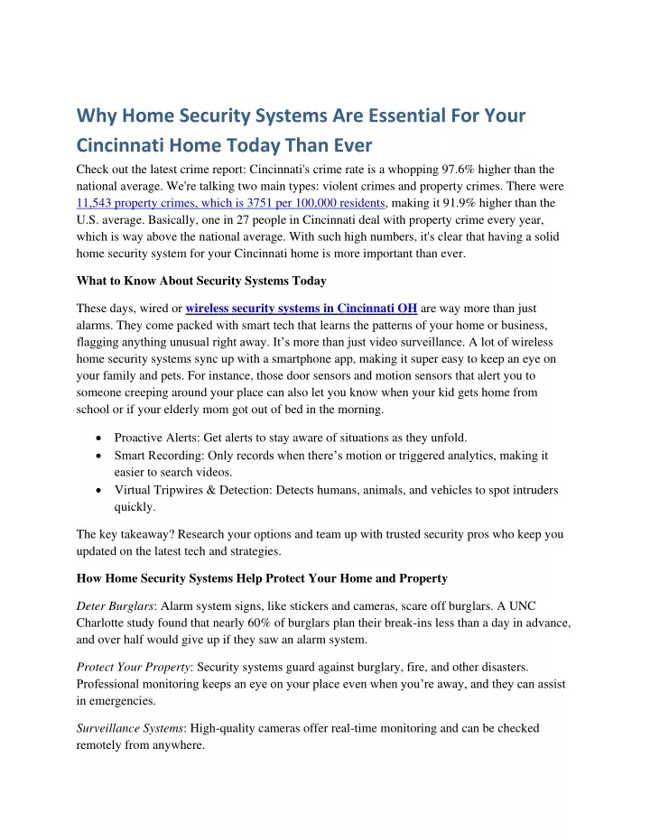 why home security systems are essential for your