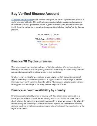 11 Sites to Buy Verified Binance Accounts - 100% Safe