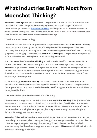 What Industries Benefit Most from Moonshot Thinking