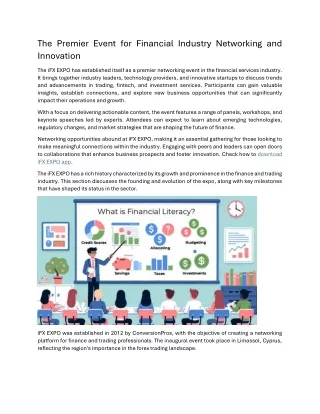 The Premier Event for Financial Industry Networking and Innovation