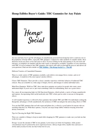 23 The HS - Browse our collection of edibles
