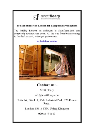 Top Set Builders in London for Exceptional Productions