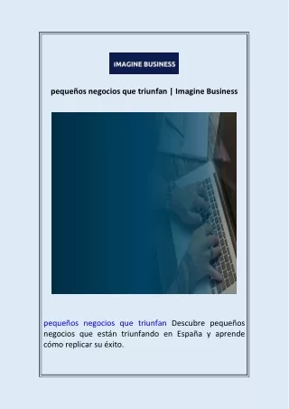 pequeños negocios que triunfan  Imagine Business