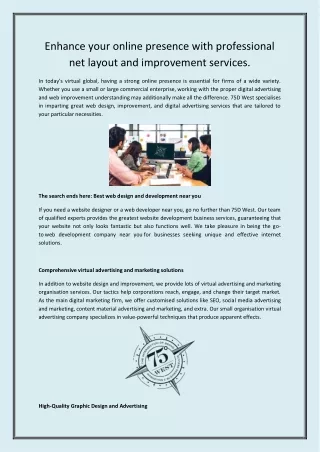 Enhance your online presence with professional net layout and improvement services