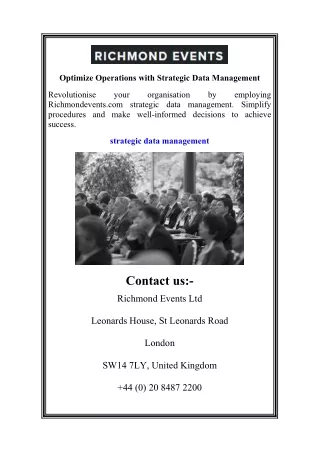 Optimize Operations with Strategic Data Management