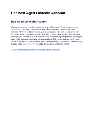 Get Best Aged LinkedIn Account