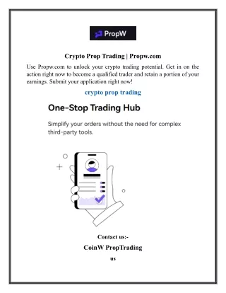Crypto Prop Trading  Propw