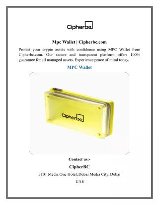 Mpc Wallet  Cipherbc