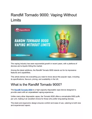 randm tornado 9000 vaping without limits