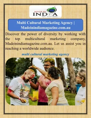 Multi Cultural Marketing Agency   Madeinindiamagazine.com.au