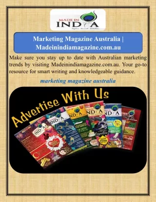 Marketing Magazine Australia   Madeinindiamagazine.com.au