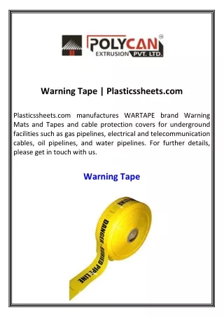 Warning Tape Plasticssheets.com