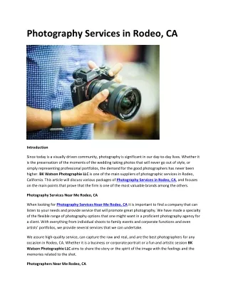 Photography Services in Rodeo