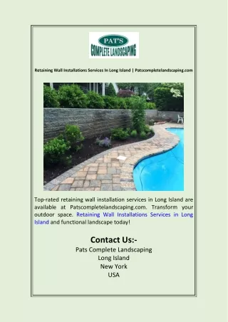Retaining Wall Installations Services In Long Island  Patscompletelandscaping.com