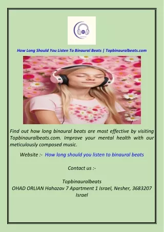 How Long Should You Listen To Binaural Beats  Topbinauralbeats.com