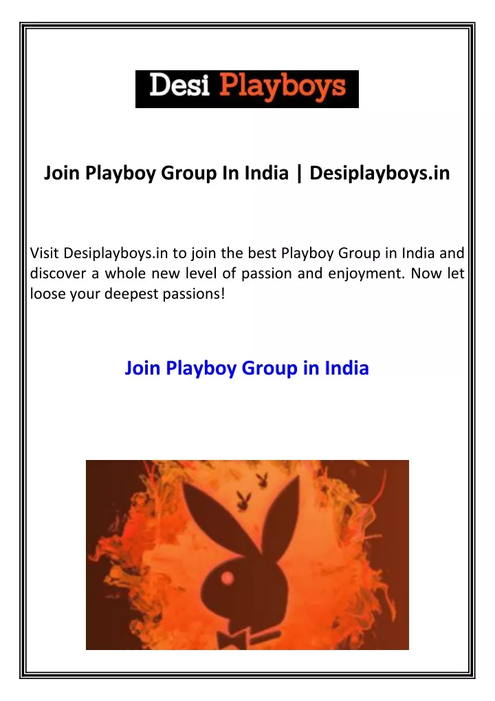 join playboy group in india desiplayboys in