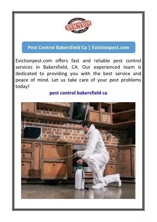 Pest Control Bakersfield Ca  Evictionpest.com