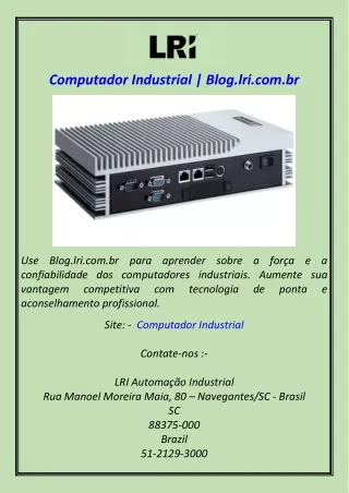 Computador Industrial  Blog.lri.com.br