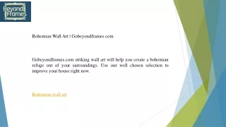Bohemian Wall Art  Gobeyondframes