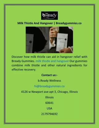 Milk Thistle And Hangover  Breadygummies.co
