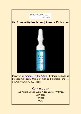 Dr. Grandel Hydro Active  Europacificllc.com