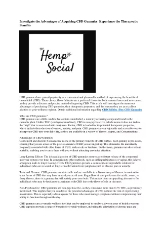 4 CBD Edibles - The Hemp Social Co – The HS
