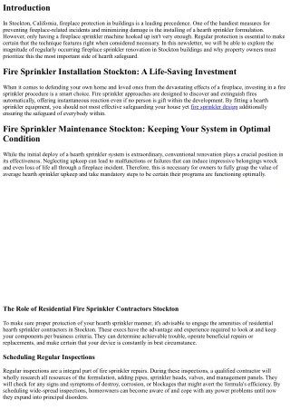 Understanding the Importance of Regular Fire Sprinkler Maintenance in Stockton H