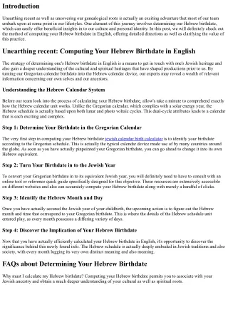 Unearthing the Past: Computing Your Hebrew Birthdate in English