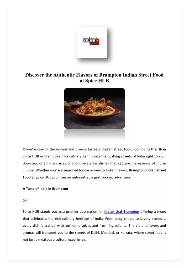 discover the authentic flavors of brampton indian