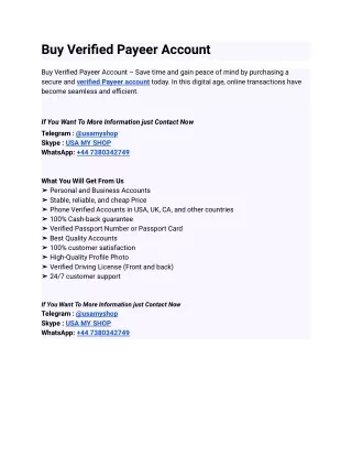 Top 22 Tips With Buy Verified Payeer Account