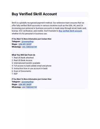 Top 22 Tips With Buy Verified Skrill Account