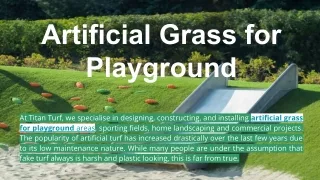 Artificial Grass for Playground