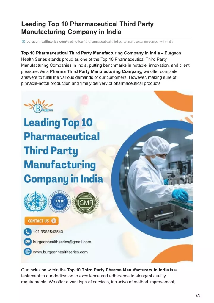 leading top 10 pharmaceutical third party