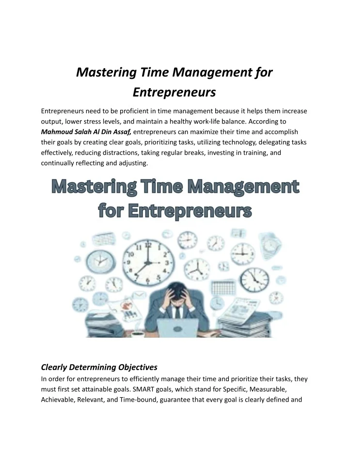 PPT - Mastering Time Management for Entrepreneurs with Prince Mahmoud ...