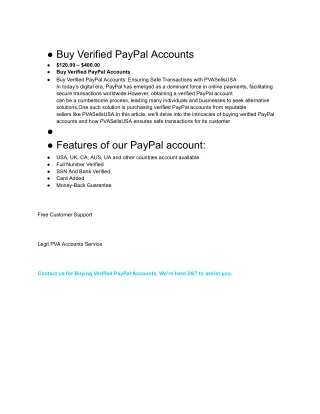 Buy Verified PayPal Accounts
