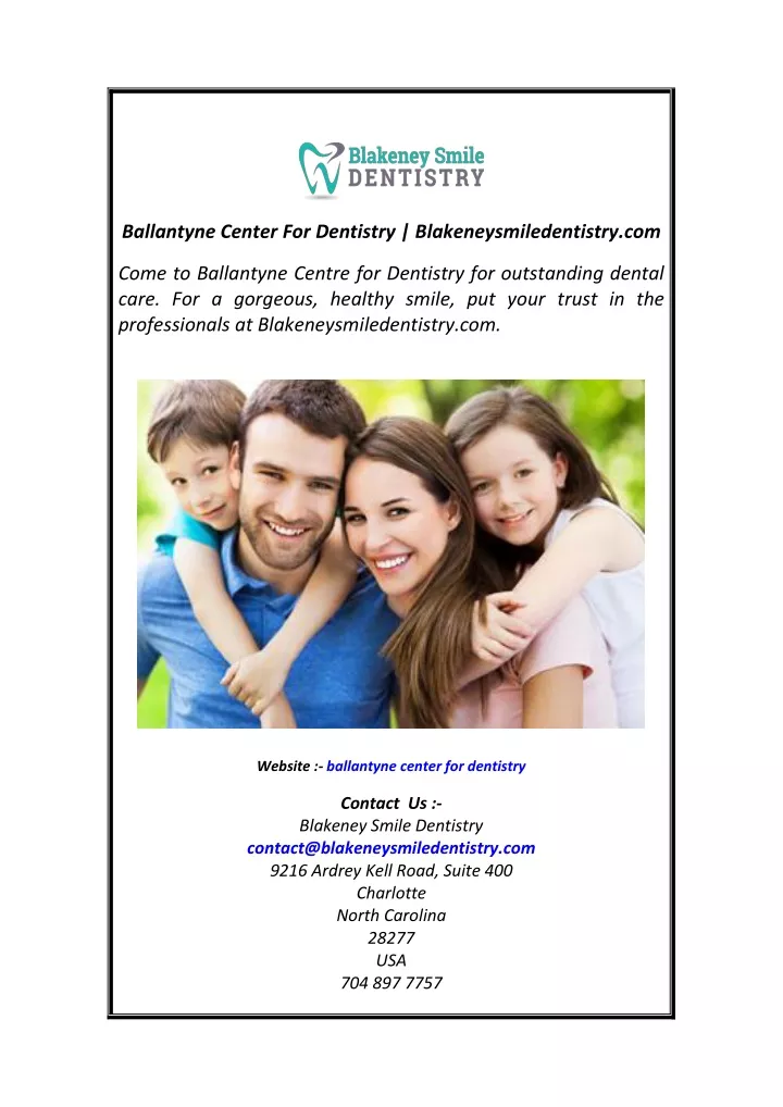 ballantyne center for dentistry